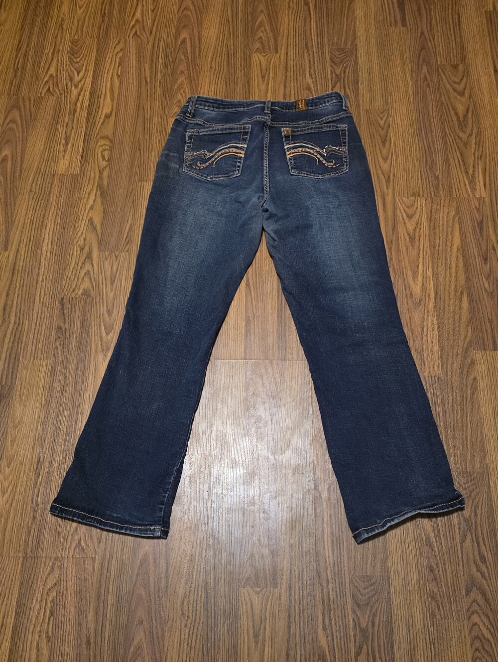 Wrangler Aura Womens Size 10 Dark Wash Bootcut Jeans Embroidered Pocket Western - Picture 8 of 11